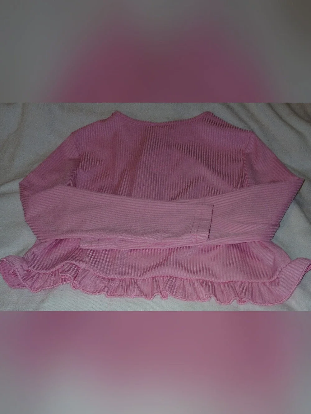 NWT Girl's Pink Floral Satin Ribbon Dress with Pink Ruffle Cardigan.